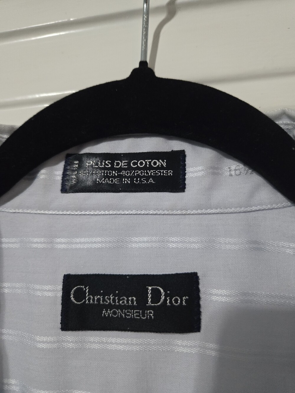 Men's Vintage Christian Diore Pinstripe Blue Dress Shirt -